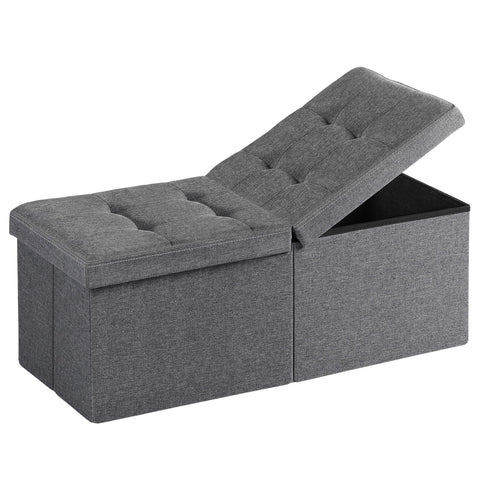 Snuvid storage ottoman bench with roomy interior for shoes and blankets.