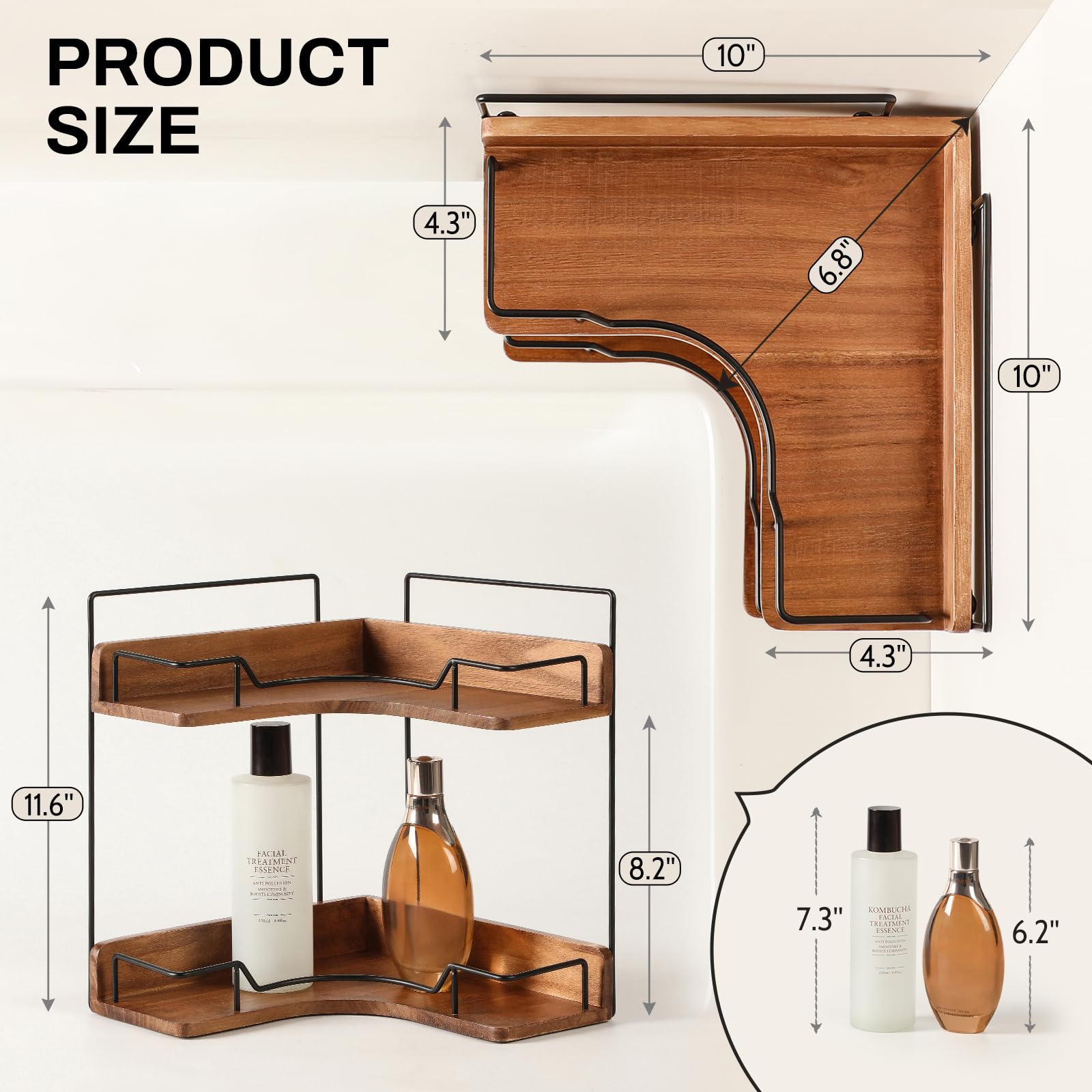 Snuvid wood corner shelf bathroom view highlights moisture-resistant panels