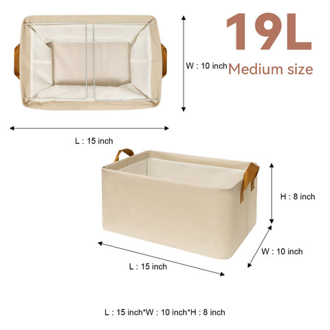 SNWDN storage bin with handles ideal for easy shelf access