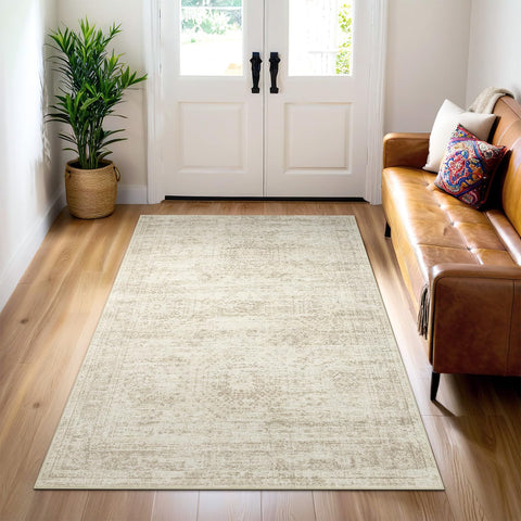 Soalmost 3x5 rug pet friendly backing helps keep it in place