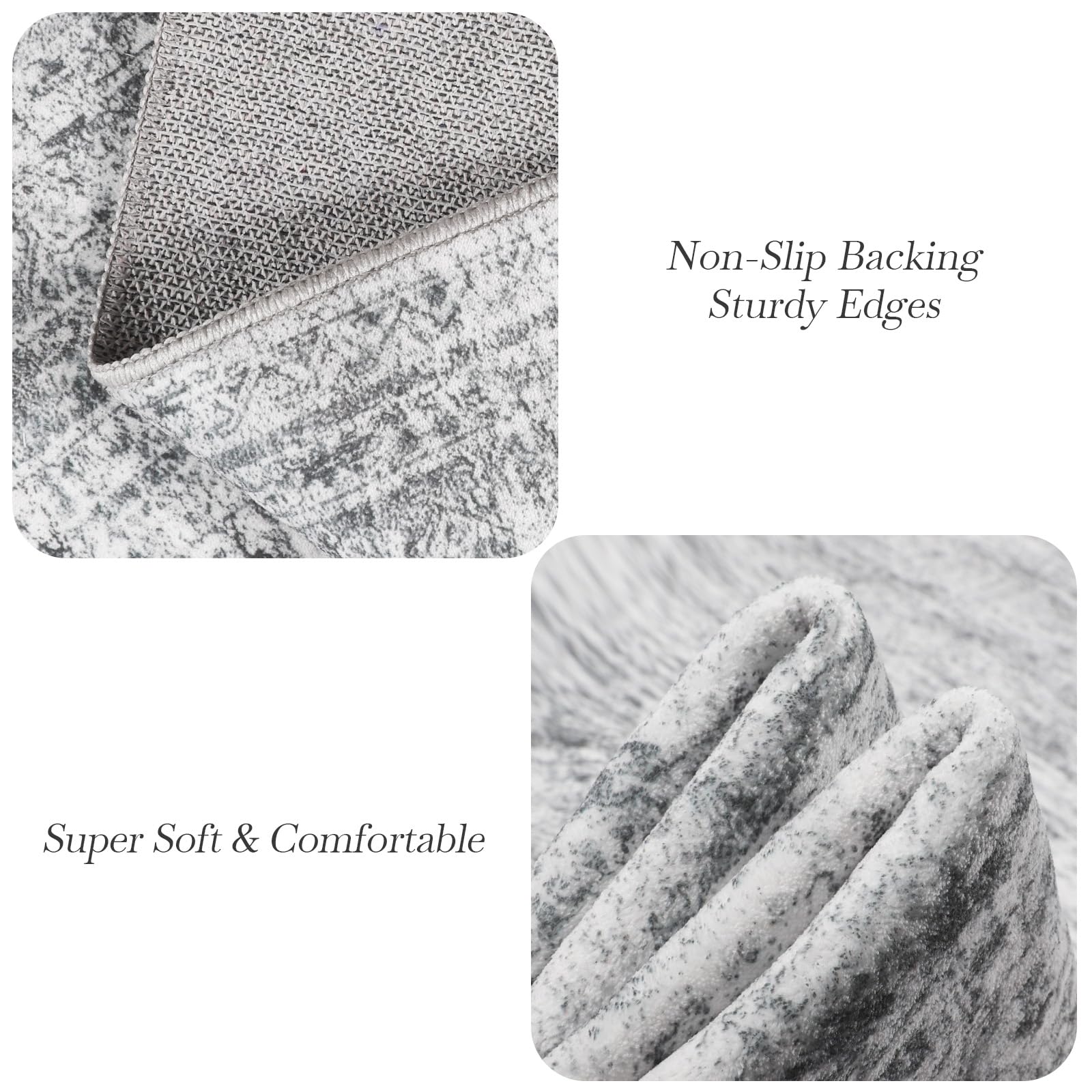 Soalmost 6x6 grey round rug is pet-friendly and easy to clean