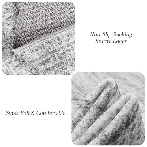 Soalmost 6x6 grey round rug is pet-friendly and easy to clean
