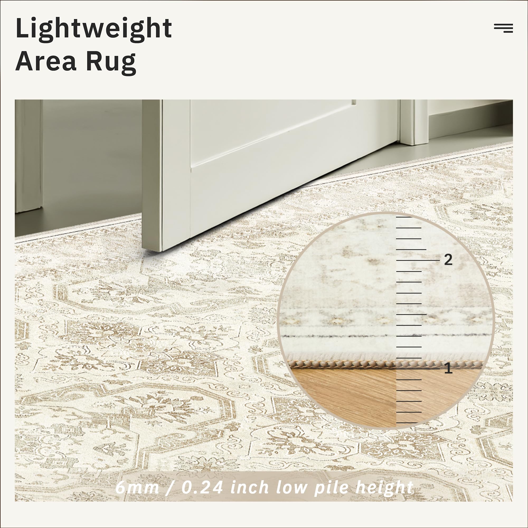 Soalmost 8x10 rug in dining room setup blends practicality with style.