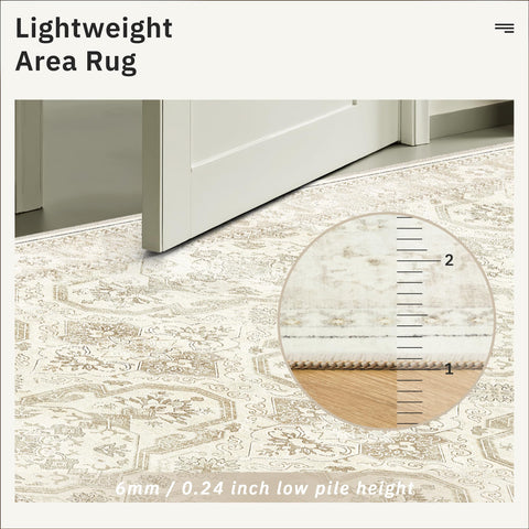 Soalmost 8x10 rug in dining room setup blends practicality with style.