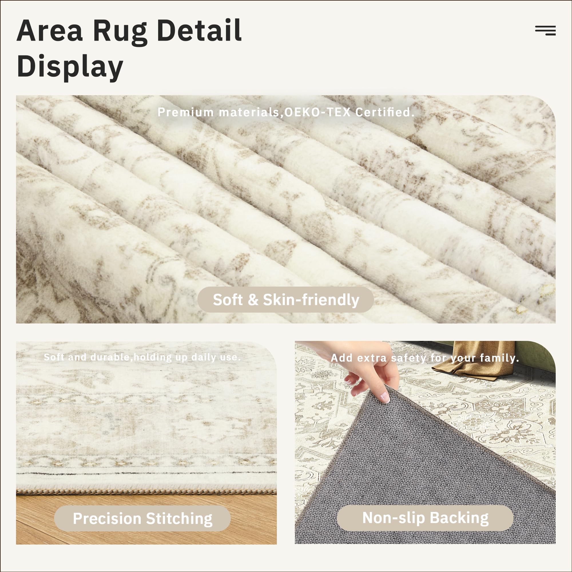 Soalmost 8x10 rug in living room setup demonstrates cozy, inviting space.