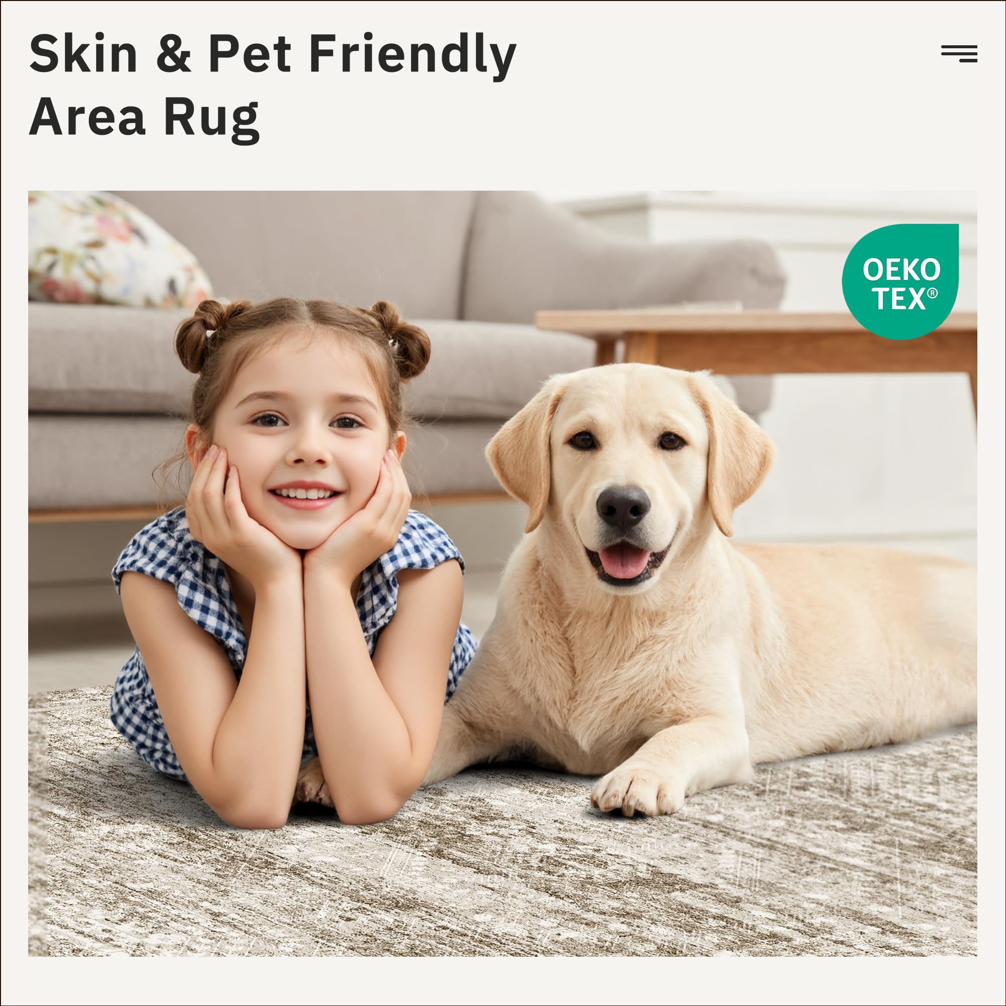 Soalmost durable high-traffic rug withstands busy homes