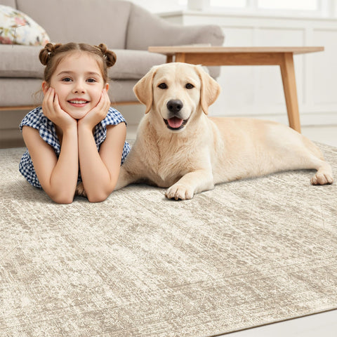Soalmost lightweight large rug is easy to reposition.
