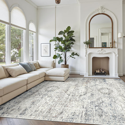 Soalmost large soft rug ideal for living rooms, adding cozy warmth to gatherings.