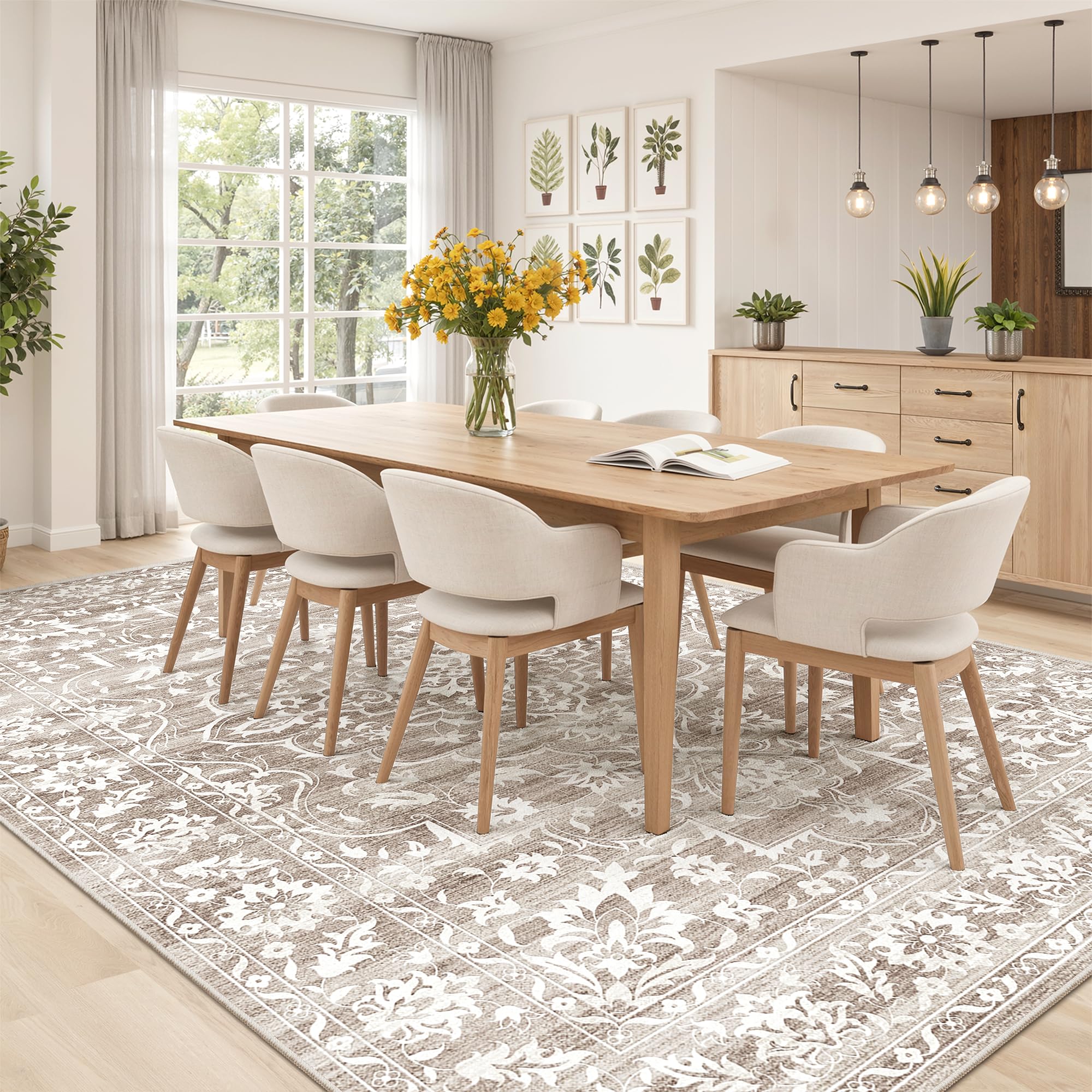 Soalmost low-pile rug with 0.24-inch height resists snagging and simplifies cleanup.