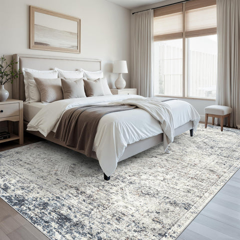 Soalmost non-slip backing helps keep the rug in place on various floors.