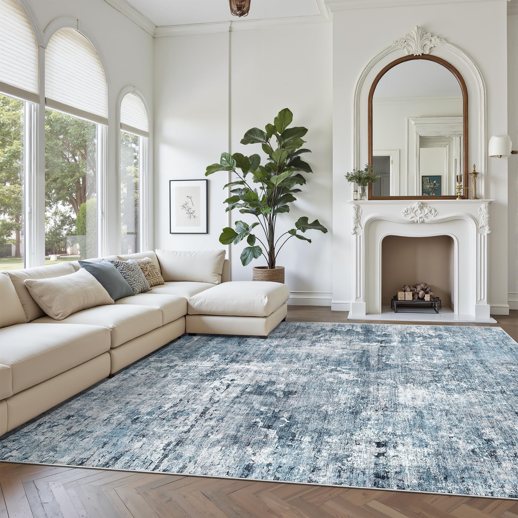 Soalmost Non-slip backing rug ensures safe placement under furniture.