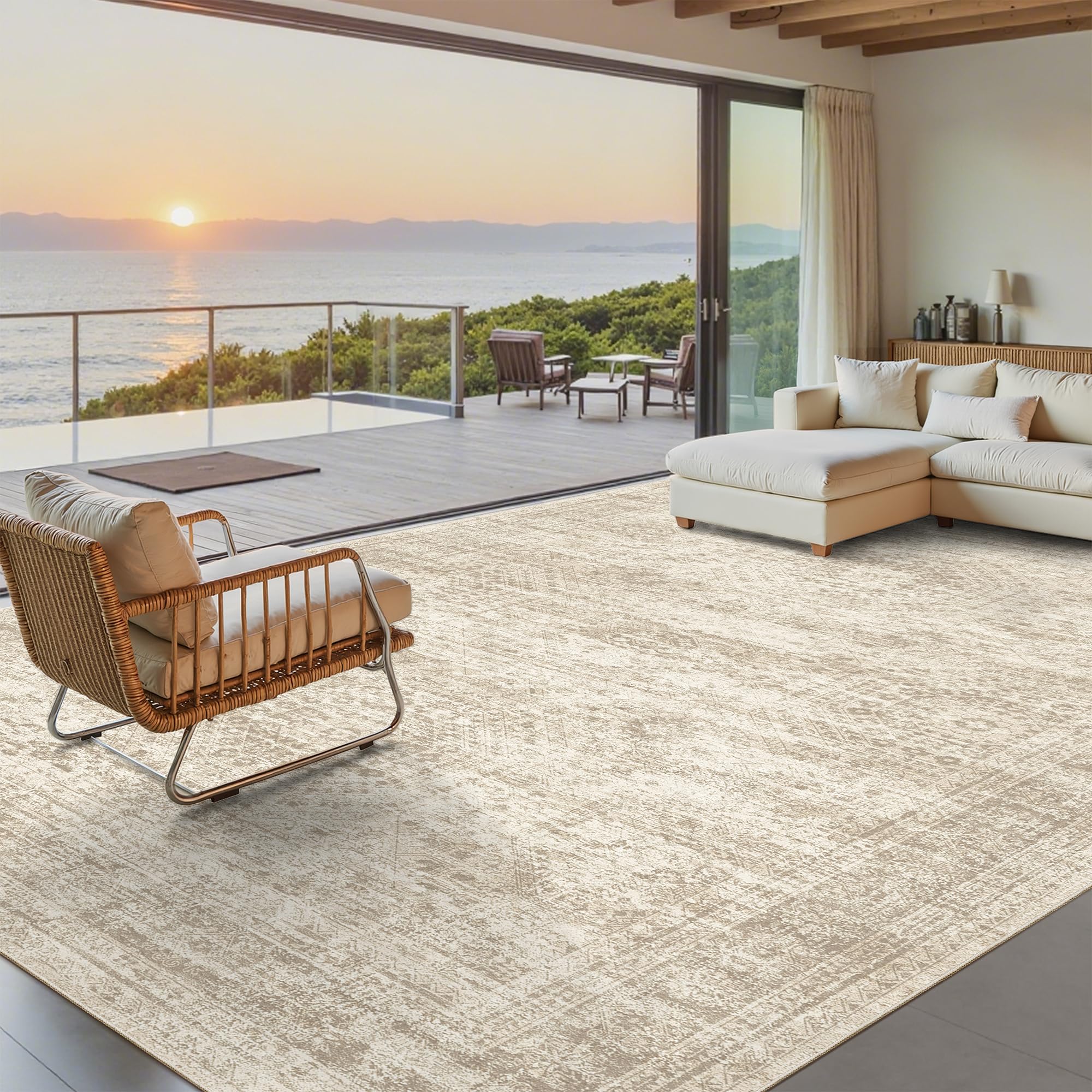 Soalmost rug with non-slip backing keeps floors steady and safe.