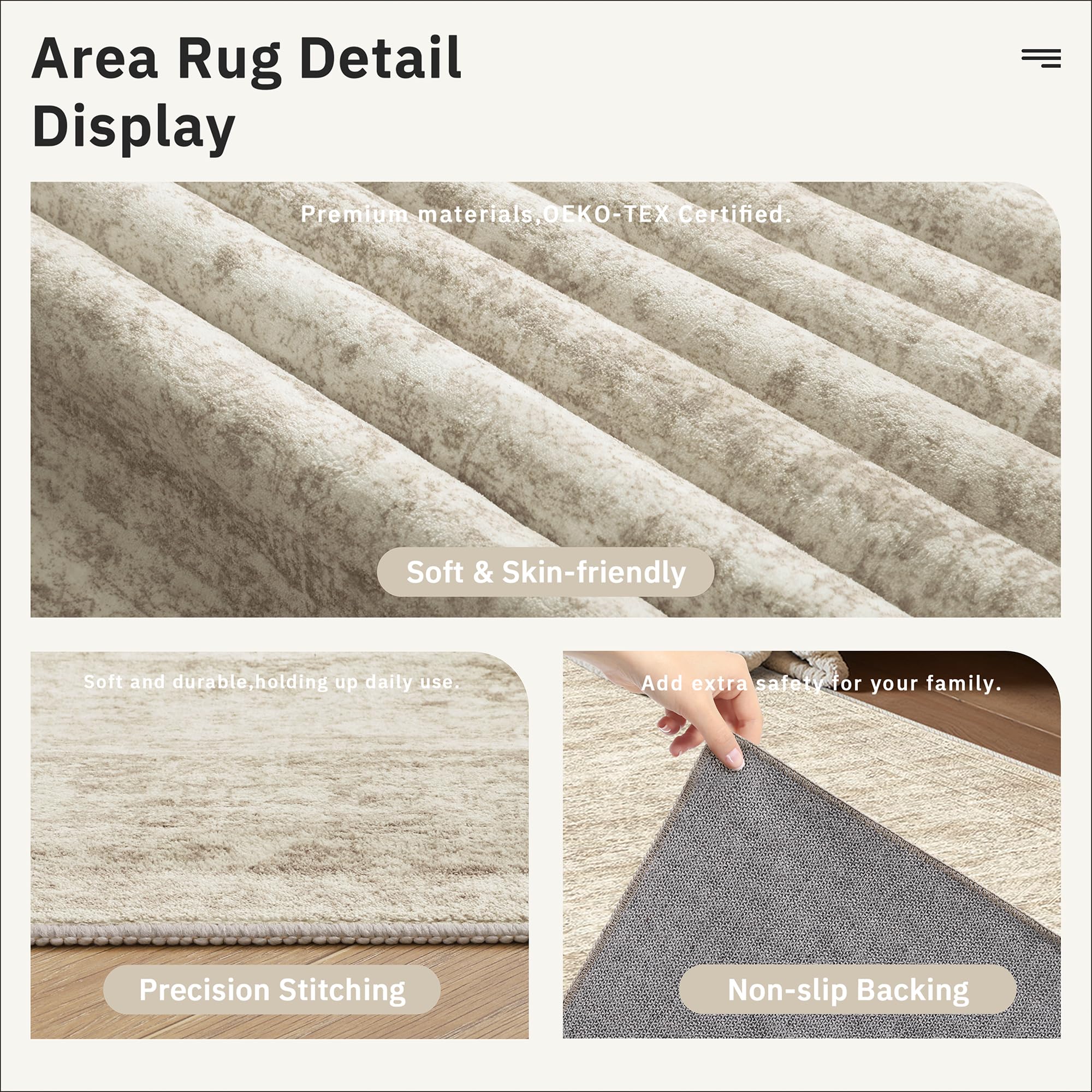 Soalmost Runner Rug ultra-soft pile supports barefoot comfort and family time.