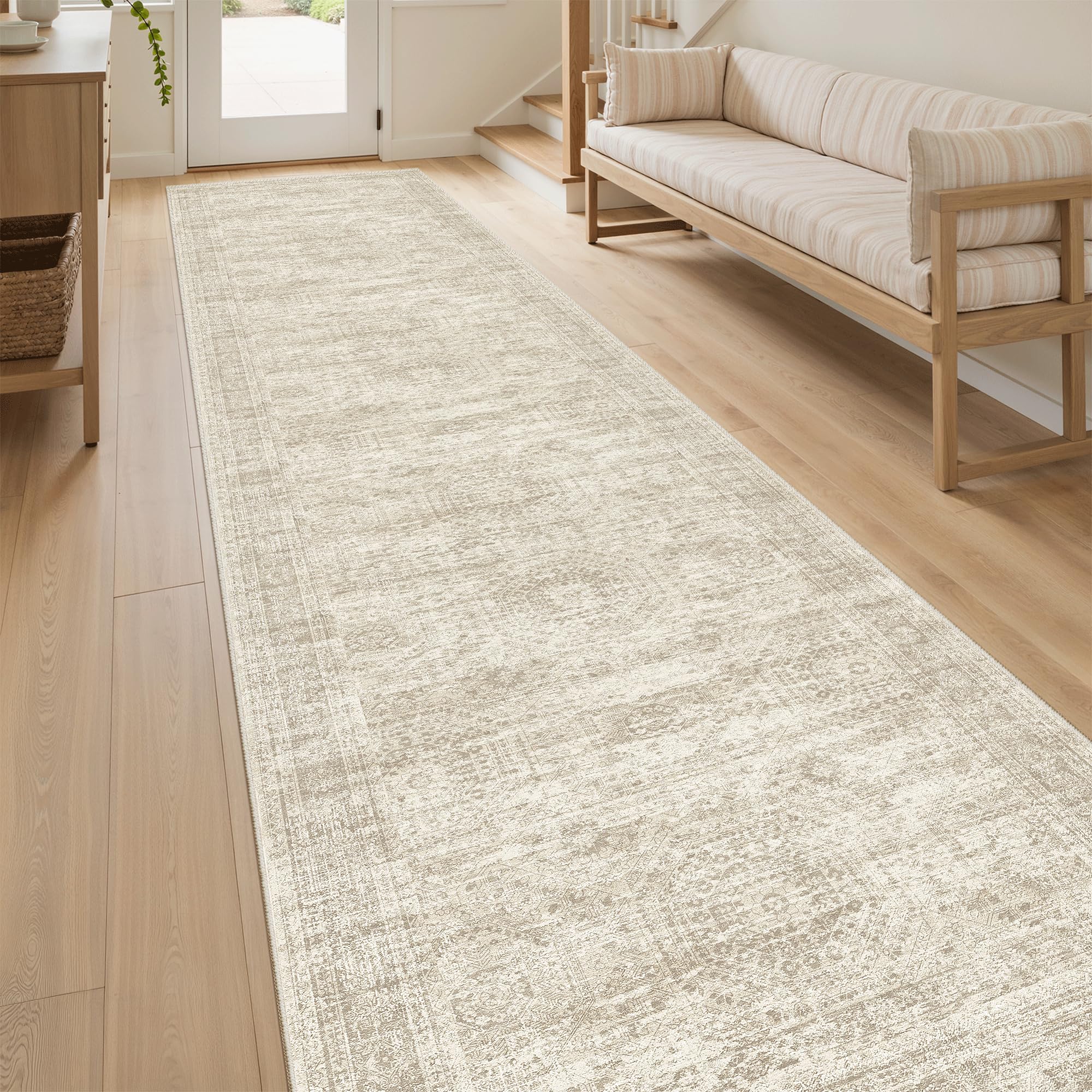 Soalmost Runner Rug machine washable for quick, gentle cleaning after spills.