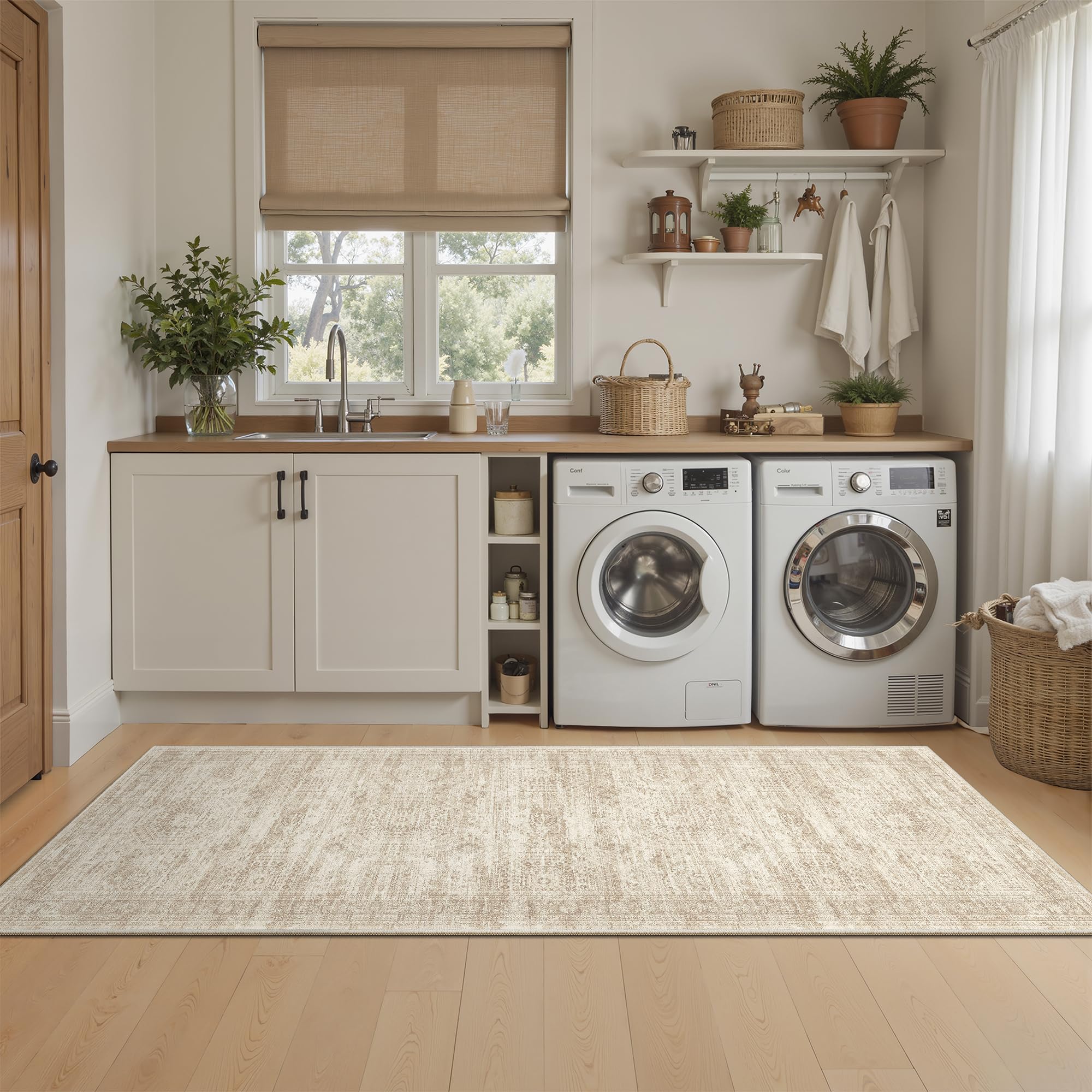 Soalmost soft-pile surface offers comfortable barefoot footing in living spaces.