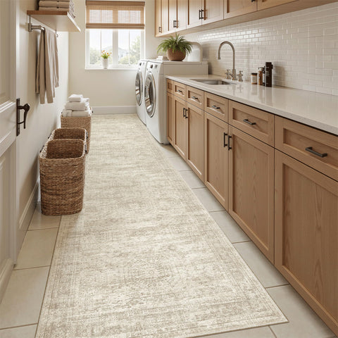 Soalmost Runner Rug neutral tone adapts to casual and formal decor.