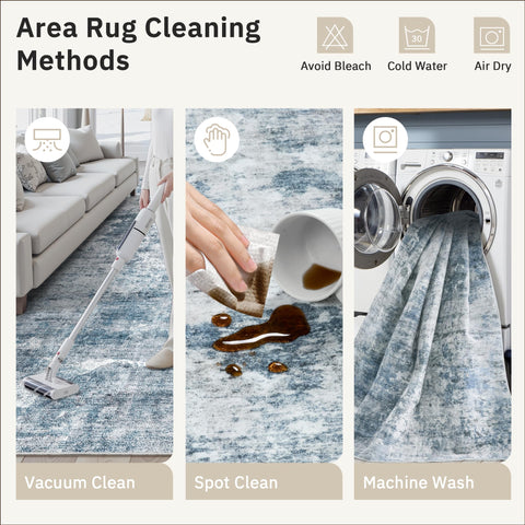 Soalmost Soft and stain resistant rug cushions feet and hides marks.