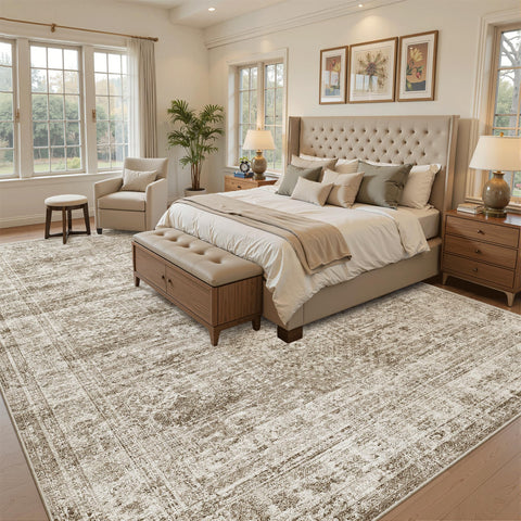 Soalmost vintage geometric rug adds timeless style to any room