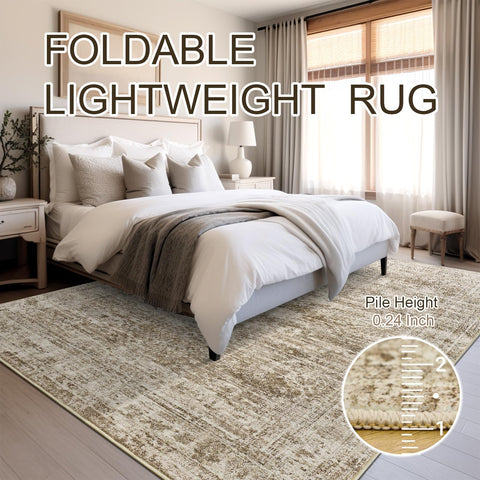 Soalmost Washable Area Rug 8x10 hex-pattern close-up highlights modern-vintage balance
