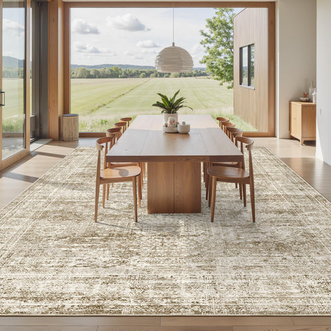 Soalmost Washable Area Rug 8x10 soft pile offers barefoot comfort