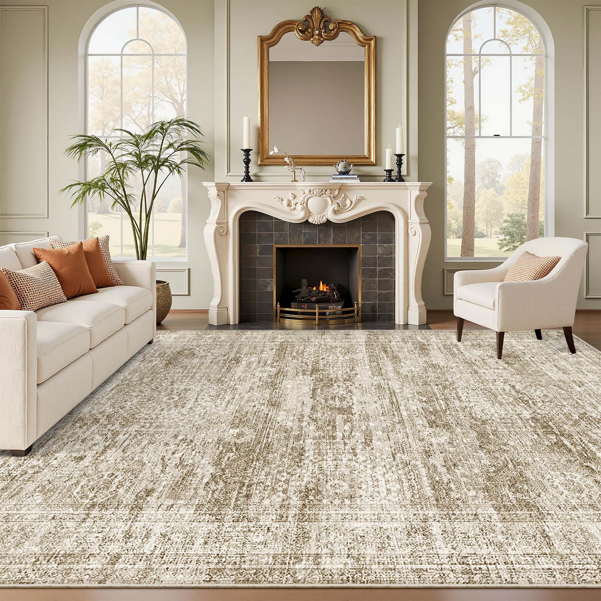 Soalmost Washable Area Rug 8x10 texture close-up shows soft pile and cozy underfoot