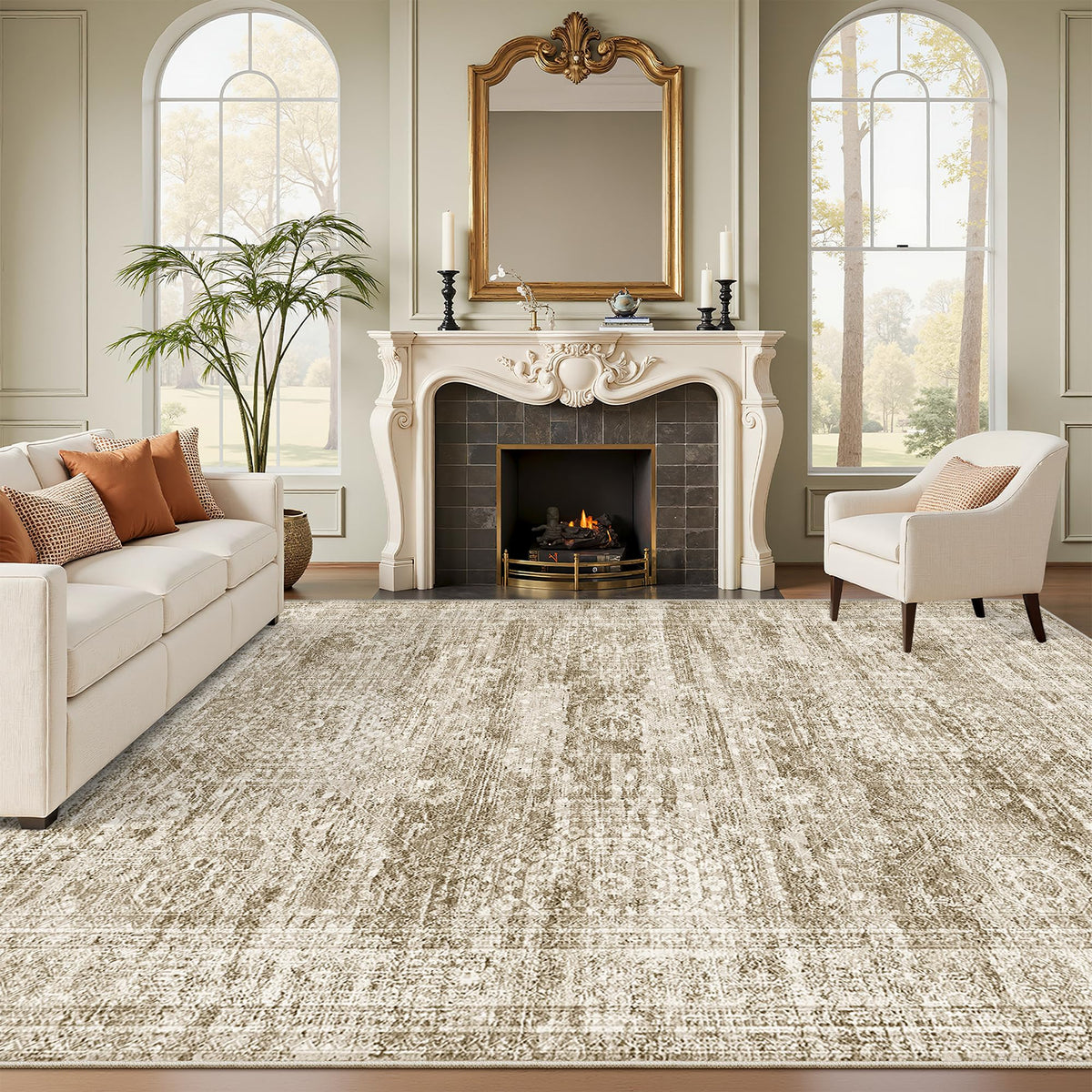 Soalmost Washable Area Rug 8x10 texture close-up shows soft pile and cozy underfoot