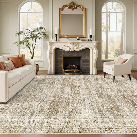 Soalmost Washable Area Rug 8x10 texture close-up shows soft pile and cozy underfoot