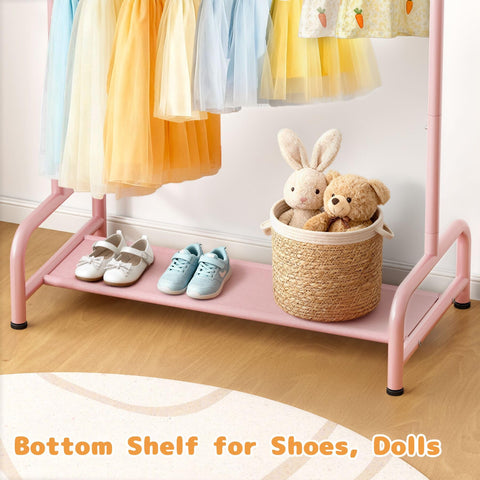 Soarine pink bottom shelf storage for shoes and props