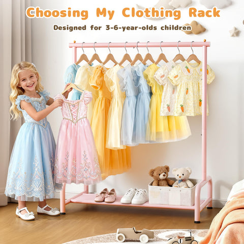 Soarine pink rack close-up showing bottom storage shelf