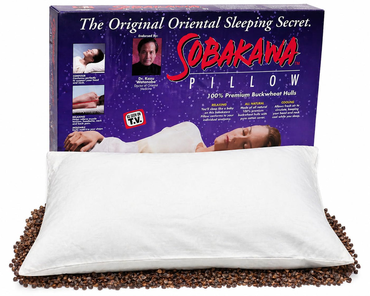 Sobakawa buckwheat pillow cover closeup highlighting breathable cotton texture for cool comfort