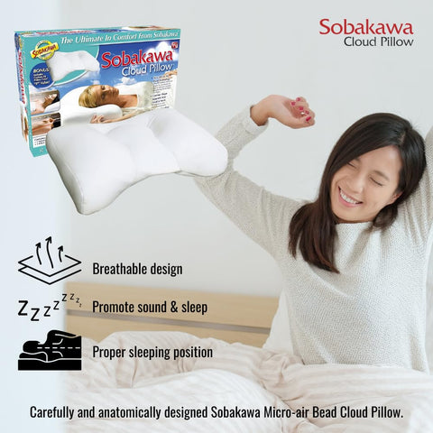 Sobakawa Cloud Pillow contoured shape supports head and neck alignment