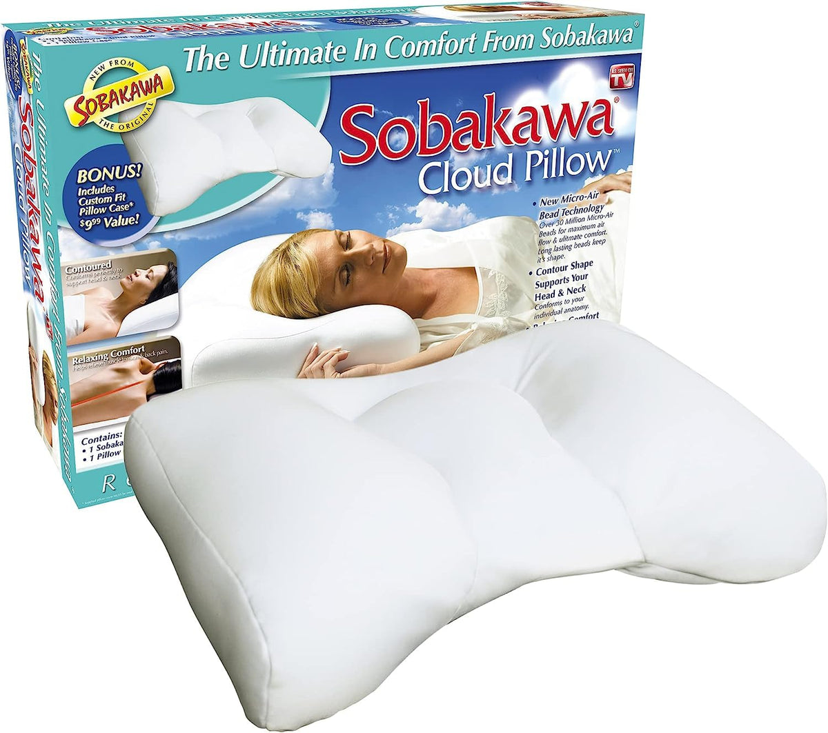 Sobakawa Cloud Pillow microbead fill close-up showing cooling, adaptive neck support