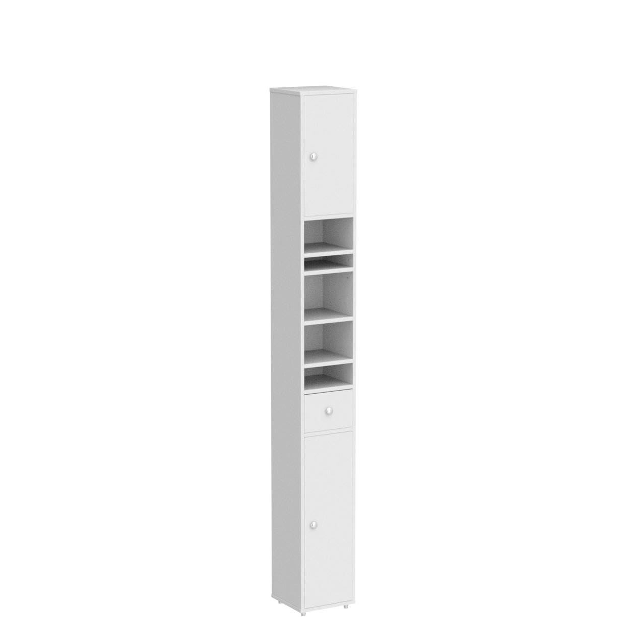 SoBuy storage cabinet with doors closed emphasizes hidden storage for tidier spaces