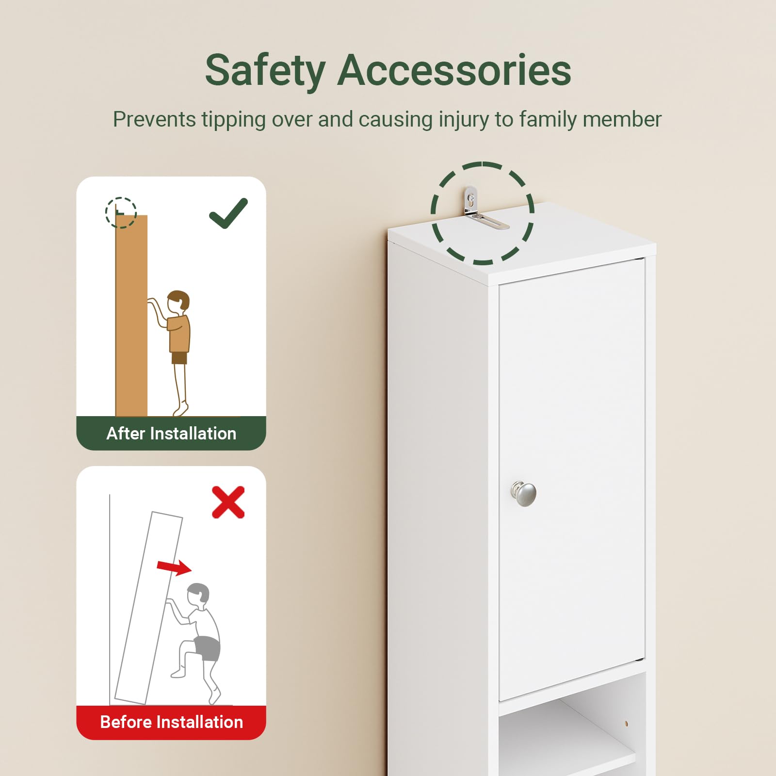 SoBuy in laundry room illustrates compact storage behind doors