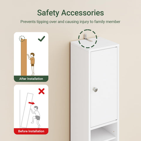 SoBuy in laundry room illustrates compact storage behind doors