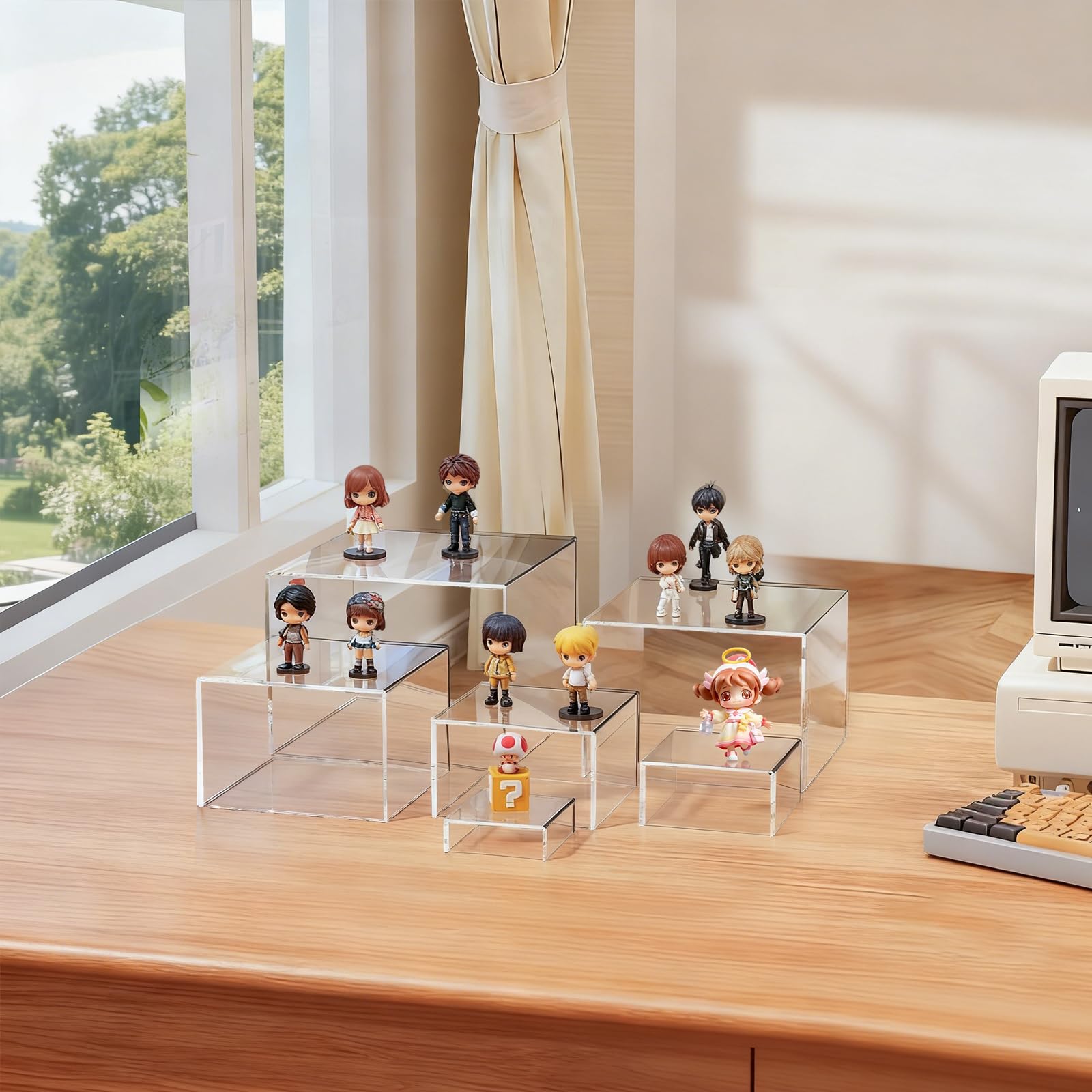Socaens 3-inch risers compact option for smaller pastries and candy displays.