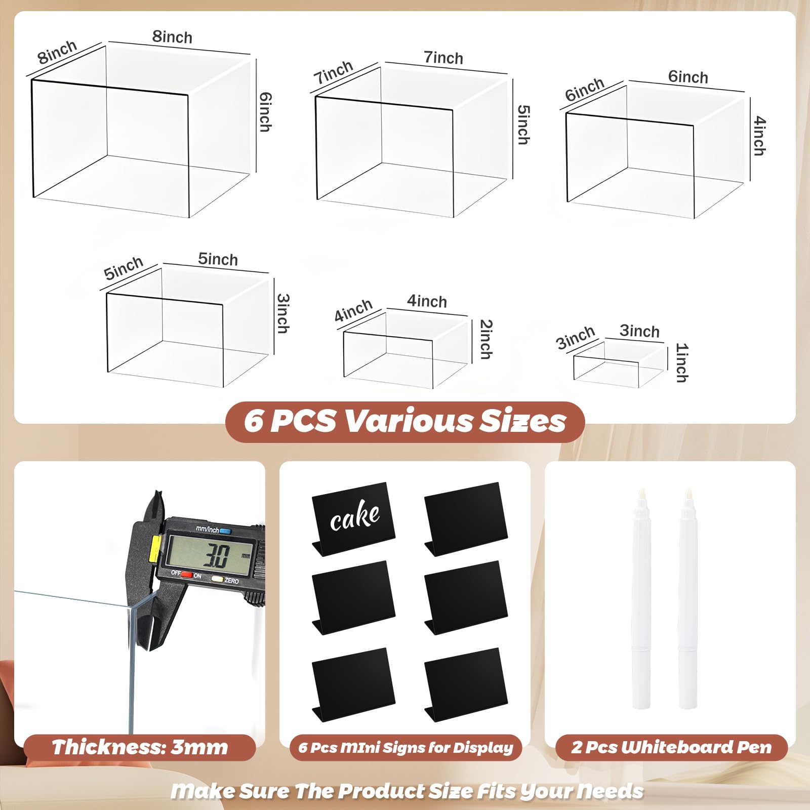 Socaens 7-inch risers showcase snacks with clear visibility and organized spacing.