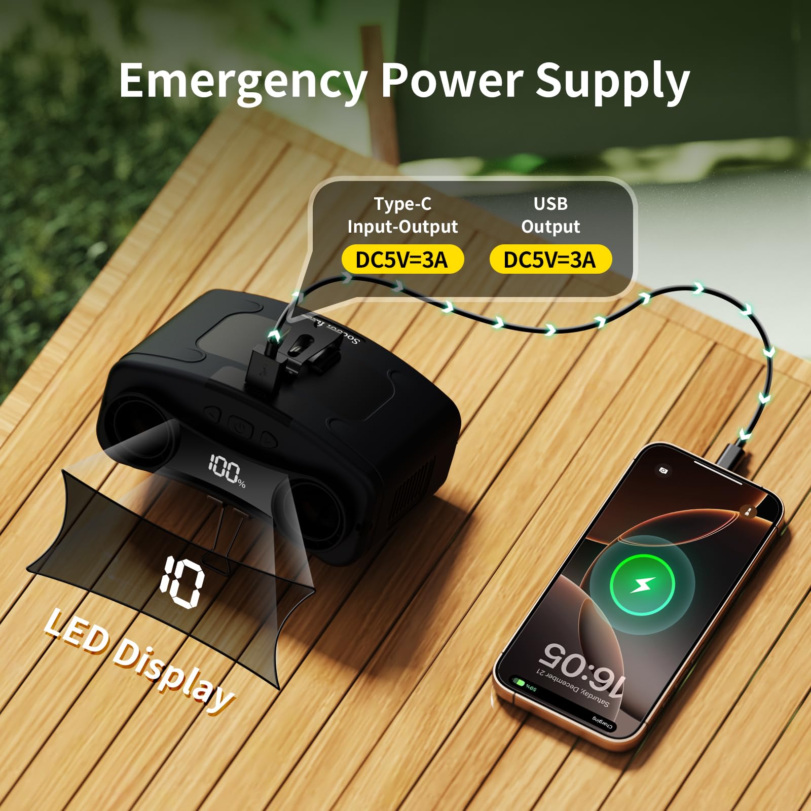 Socool 10-speed control lets you customize wind intensity easily.