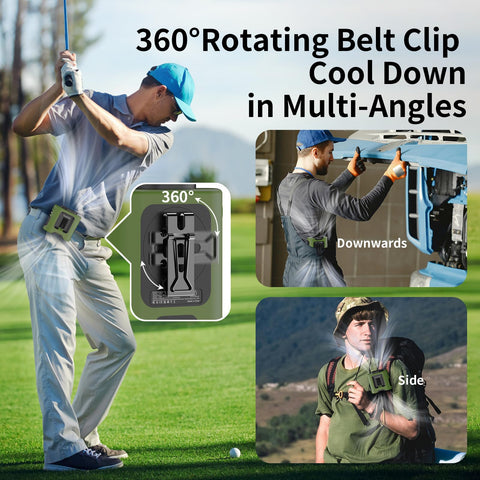 Socool fan 360° rotating clamp enables airflow from multiple angles.