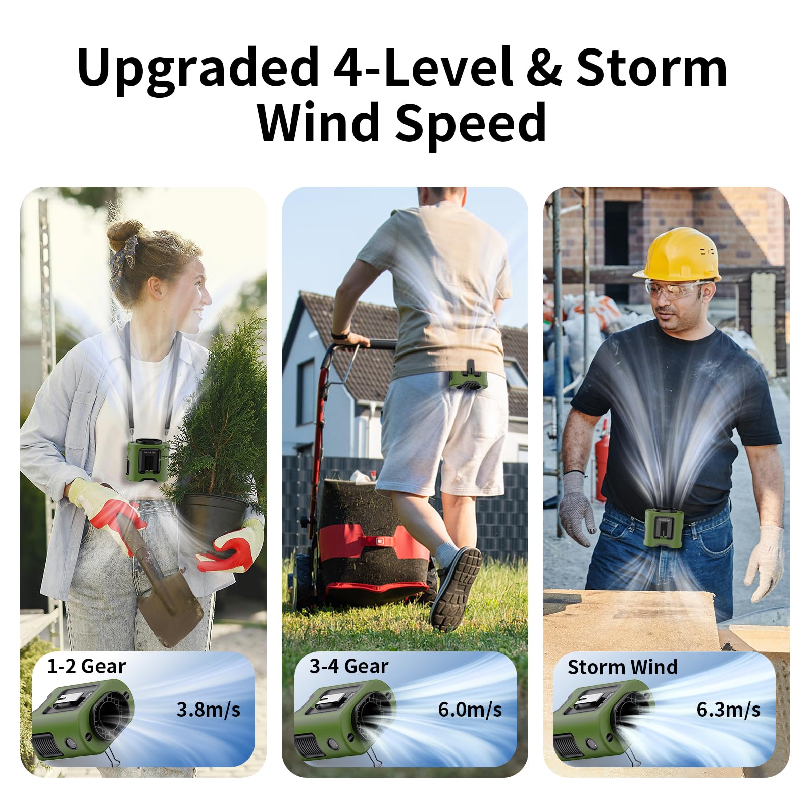 Socool fan neck wear with lanyard for lightweight cooling on the move.