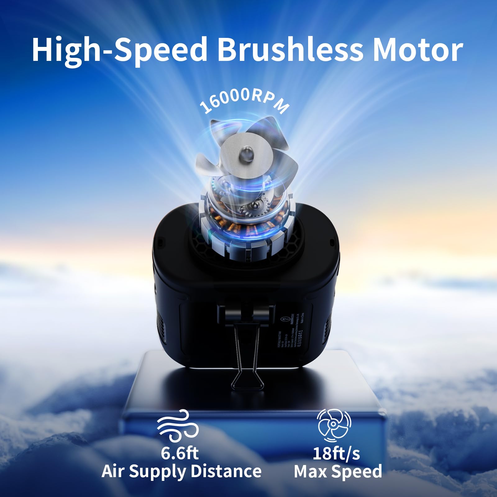 Socool 5-speed wind with up to 16000 RPM for customizable comfort.