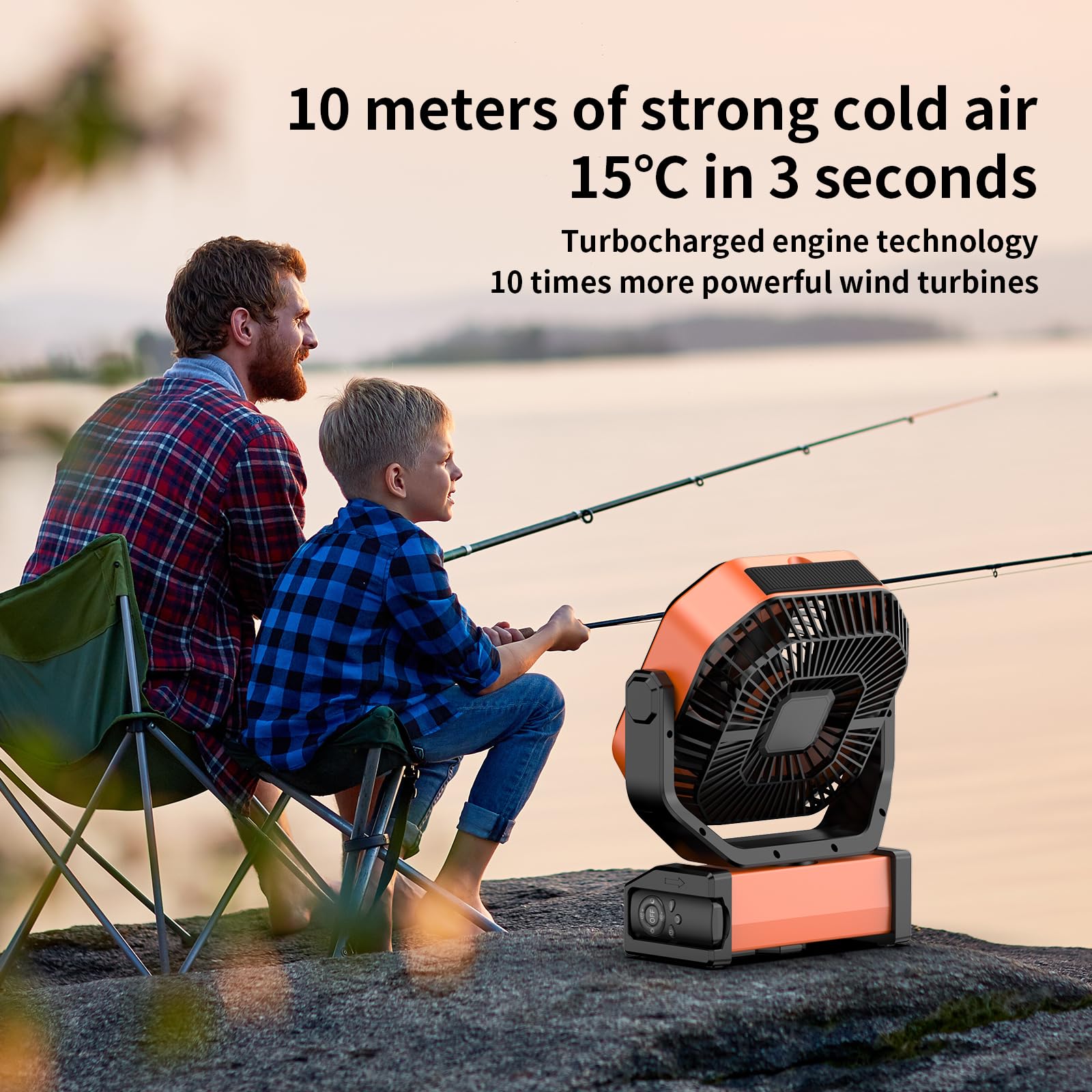 Socool camping fan auto-oscillation covers more area for shared spaces.