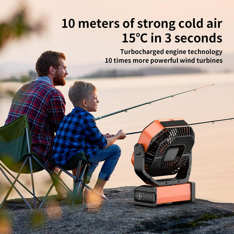 Socool camping fan auto-oscillation covers more area for shared spaces.