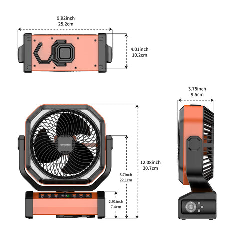 Socool camping fan hook design for hands-free camping setup.