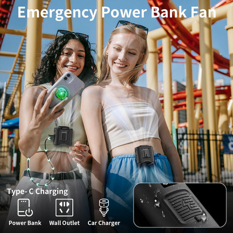 Socool fan on a table using the kickstand for hands‑free cooling.