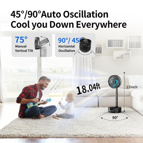 Socool fan foldable pedestal for versatile placement and storage.