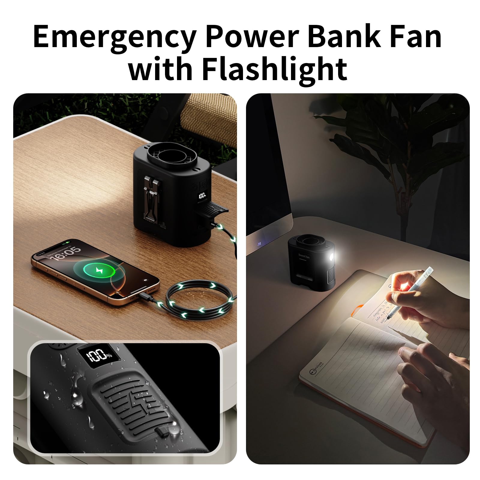 Socool-high-airflow-4-speed-storm-mode adapts from breeze to strong gusts