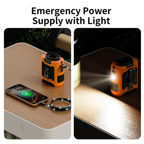 Socool LED light and SOS mode orange for nighttime visibility on outdoor trips.