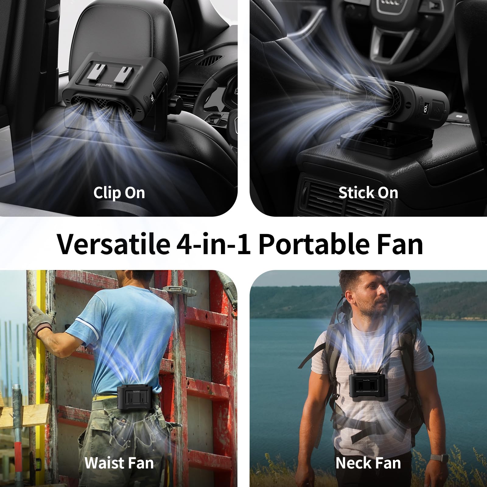 Socool 360° rotation clip allows flexible airflow