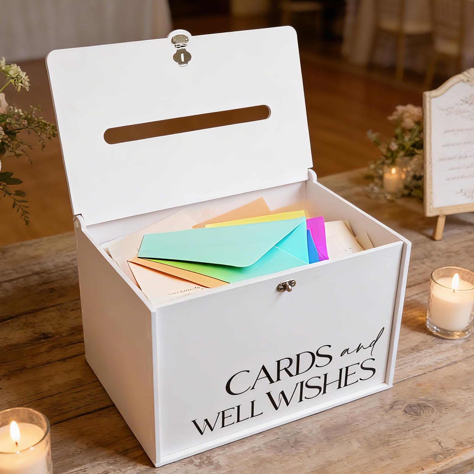 SOFARKKT 14x10x9 inches box offers ample capacity for cards and cash gifts